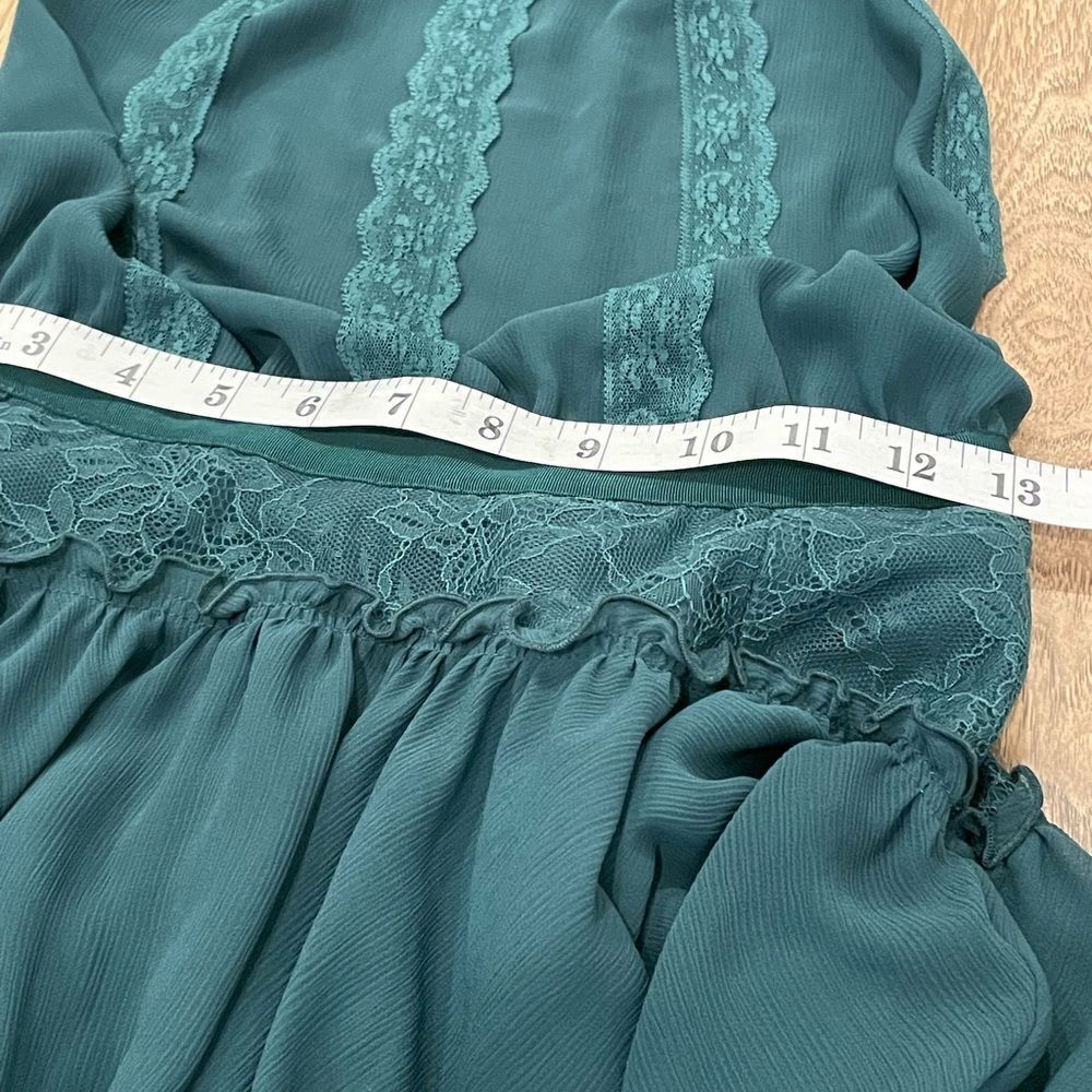 Y2K Victoria's Secret Forest Green Lace Halter Open Back Mini Dress 2 Feminine - Picture 10 of 11